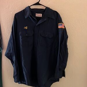 Vintage 80s long sleeve button down police shirt Jeff xl